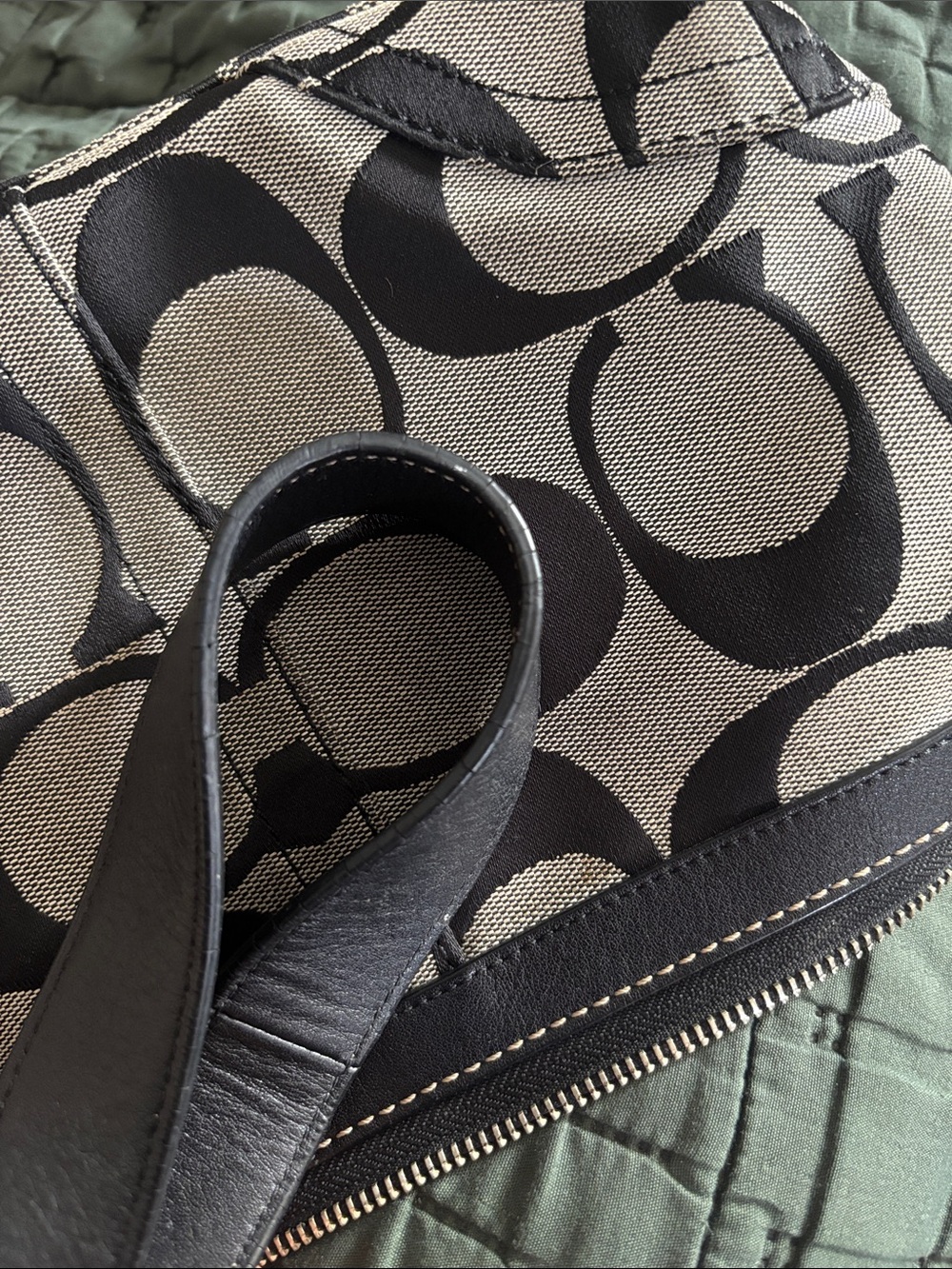 Coach Black and Gray Signature Shoulder Bag - Picture 10 of 10